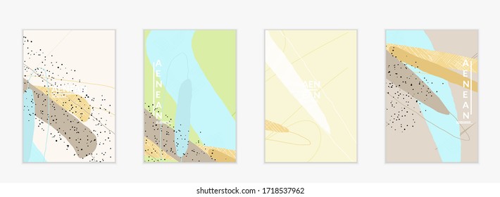 Plantilla de cubierta vectorial con formas variadas o tornillos dibujados a mano con textura. Diseño de líneas y formas onduladas a rayas. Fondo abstracto de hipster en estilo plano. Diseño de arte moderno.