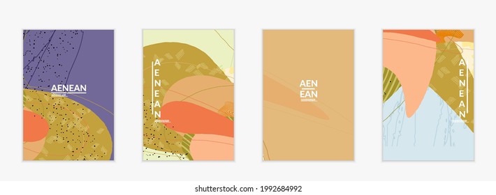 Vector cover template with motley shapes or bolts hand drawn textured. Striped wavy shapes and lines design. Abstract hipster background in flat style. Modern artwork pattern.
