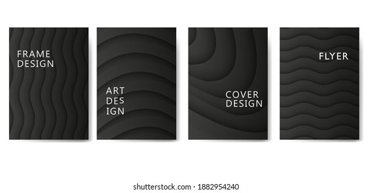 Vector cover for text. Abstract design on black background. Suitable for cover design, presentation, invitation, flyer, annual report, poster and business card, packaging design