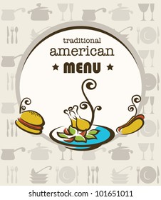 vector cover of traditional american menu