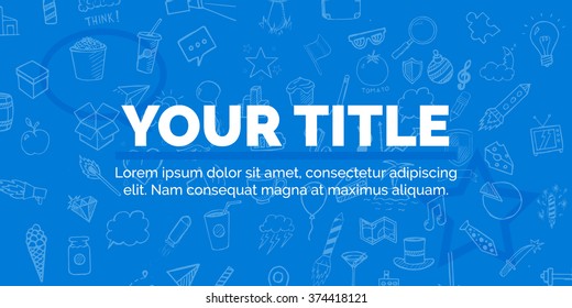 Vector cover your title on vector blue background with object, design concept for website banner