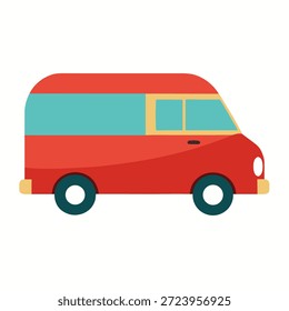 Vektor des überdachten Transporters auf weißem Hintergrund.