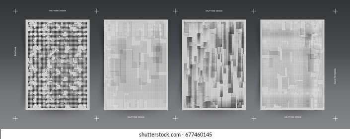 Vector covers design. Cool halftone. Future geometric template.