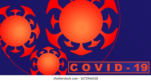 Vector Covid 19 on blue background , Corona virus disease