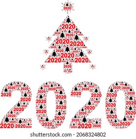 Vector covid 2020 new year composition is made from repeating fractal covid 2020 new year elements. Fractal composition of covid 2020 new year.
