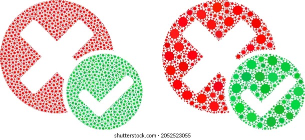 Vector covid mosaic true negative designed for vaccination wallpapers. Mosaic true negative is based on icon and it is constructed with biohazard covid viral items.