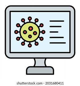 Vector Covid Report Filled Outline Icon Design
