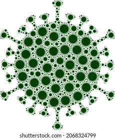 Vector covid virus mosaic is made of randomized fractal covid virus items. Fractal mosaic from covid virus.
