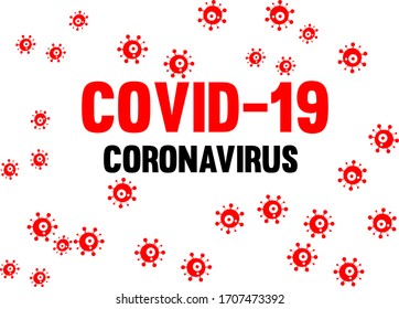 Vektorillustration des Covid-19-Coronavirus-Konzepts auf weißem Hintergrund. Neuartige Ausbrüche des Coronavirus. Covid-19 Symbole oder Logos. Leicht bearbeitbare Vektorillustration-Illustration.