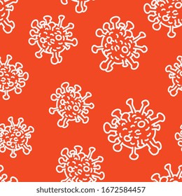 Vector Covid-19 coronavirus illness seamless repeating pattern.