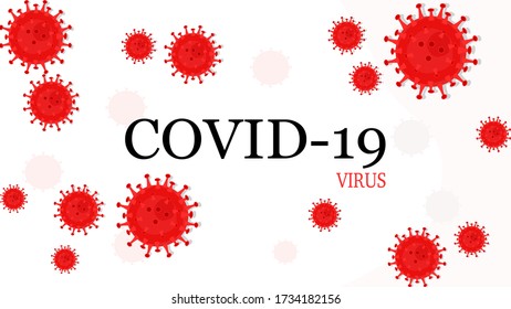 vector COVID-19 o Coronavirus con texto sobre fondo blanco. Concepto de protección contra la pandemia de virus