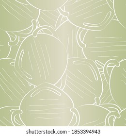 Vector Covid19 Face Cup Dust Masks on Green and Yellow Ombre Background Seamless Repeat Pattern. Background for textiles, cards, manufacturing, wallpapers, print, gift wrap and scrapbooking.