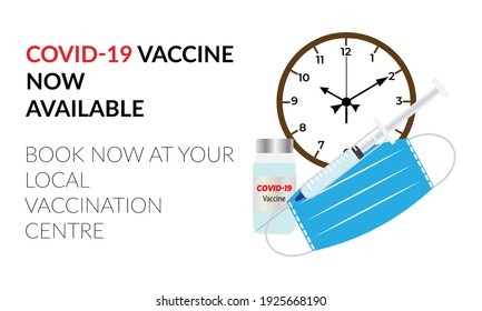 A vector of Covid-19 vaccine available to take by society.