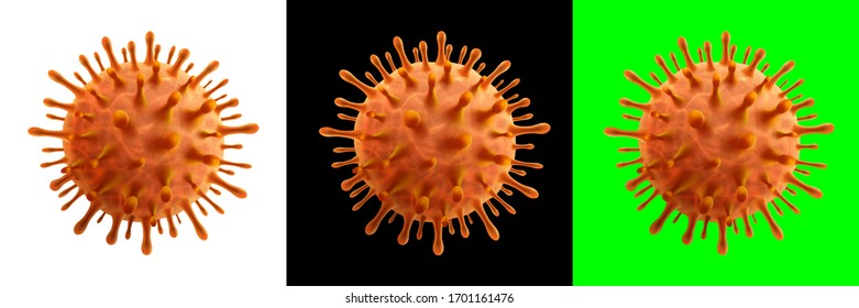 Vector of covid-19 virus cell on white,black and green background.