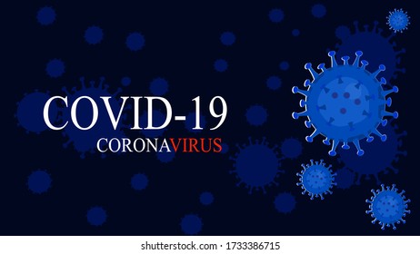 vector COVID-19Coronavirus with text on a dark blue background That contains bacteria