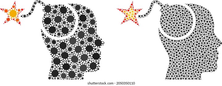 Vector covid-2019 collage bomb idea created for doctor purposes. Mosaic bomb idea is based on icon and it is constructed of biological hazard covid-2019 infection icons.