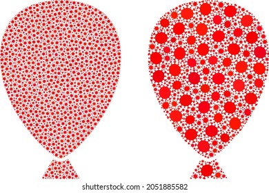 Vector covid-2019 collage celebration balloon constructed for vaccination purposes. Mosaic celebration balloon is based on icon and it is organized of biological hazard covid viral cells.