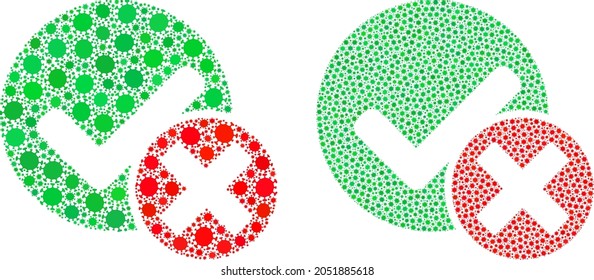 Vektor covid-2019 Komposition falsch positiv erstellt für Medicare Projekte. Mosaik false positive basiert auf Icon und es ist organisiert mit biogefährlich covid virale Icons.