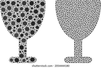 Vector covid-2019 composition wine glass combined for pandemic purposes. Mosaic wine glass is based on icon and it is made of biohazard covid-2019 viral items.