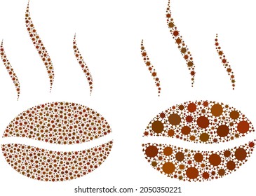 Vector covid-2019 mosaic coffee aroma organized for vaccination illustrations. Mosaic coffee aroma is based on icon and it is done with biohazard covid-2019 viral icons.
