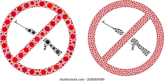 Vector covid-2019 mosaic forbid kalashnikov weapon constructed for pharmacy wallpapers.