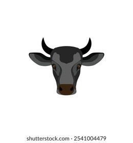 Vector Cow Bull Head Animals Vector on white background.