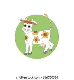 vector of cow cartoon icon
