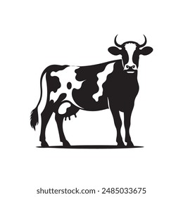 Ilustración de ícono de silueta de vaca de Vector