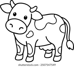 Vector cow design illustration of on white background. 