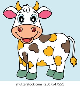 Vector cow design illustration of on white background. 