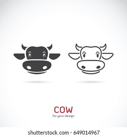 Vector of cow face design on white background, Farm animals.