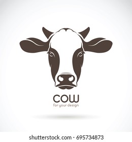 Vector of cow face design on white background. Farm Animal.
