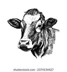 Vector Cow Face Line art, Calf, Buffalo
