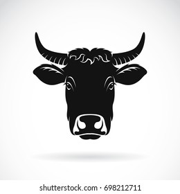 Vector of cow face on white background. Farm Animal.