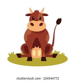 Vector cow flat icon