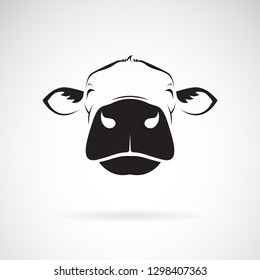 Vector of cow head design on a white background. Animals farm. Easy editable layered vector illustration. 
