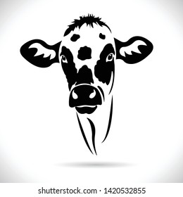 Vector of a cow head design on white background. to design in farm Animal. 