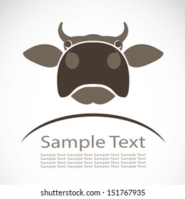 Vector of a cow head design on white background. Farm. Wild Animals. Easy editable layered vector illustration.