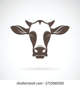 Vector of a cow head design on white background. Farm Animal. Cows logos or icons. Easy editable layered vector illustration. The cow's face was staring.