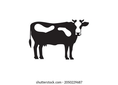 Vector of a cow head design on white background Farm Animal