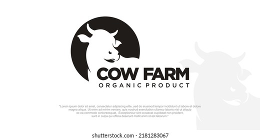 Vector of a cow head design on white background. Farm Animal.