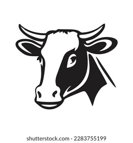 Vector de un diseño de cabeza de vaca sobre fondo blanco. Granja animal. Ilustración vectorial en capas fácil de editar. Vector Bull