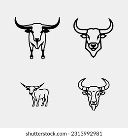 Vector of a cow head design on white background. Farm Animal isolated on white background