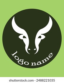 Vector of a cow head design on green background. Farm Animal. Easy editable layered vector illustration. Vector Bull