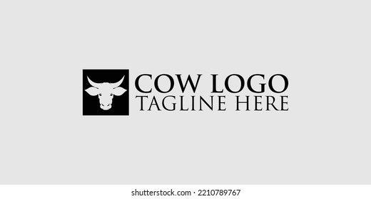 Vector of a cow head logo design with modern style premium vektor