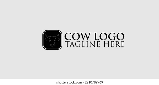 Vector of a cow head logo design with modern style premium vektor