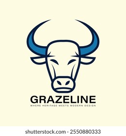 Vector of cow head logo design on white background