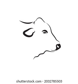 Vector of cow head on a white background. mammal. Animals. cow head logos or icons. Easy editable layered vector illustration. For beef farms or dairy farms.