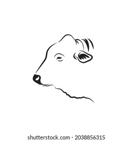 Vector of cow head on a white background. mammal. Animals. cow head logos or icons. Easy editable layered vector illustration. For beef farms or dairy farms.