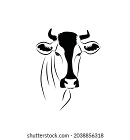 Vector of cow head on a white background. mammal. Animals. cow head logos or icons. Easy editable layered vector illustration. For beef farms or dairy farms.